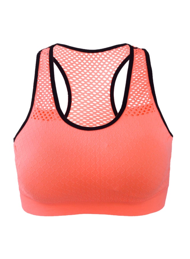 Racerback Padded Sports Bra Orange - Image 1