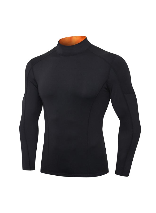 تيشيرت رياضي بأكمام طويلة أسود - Image 1