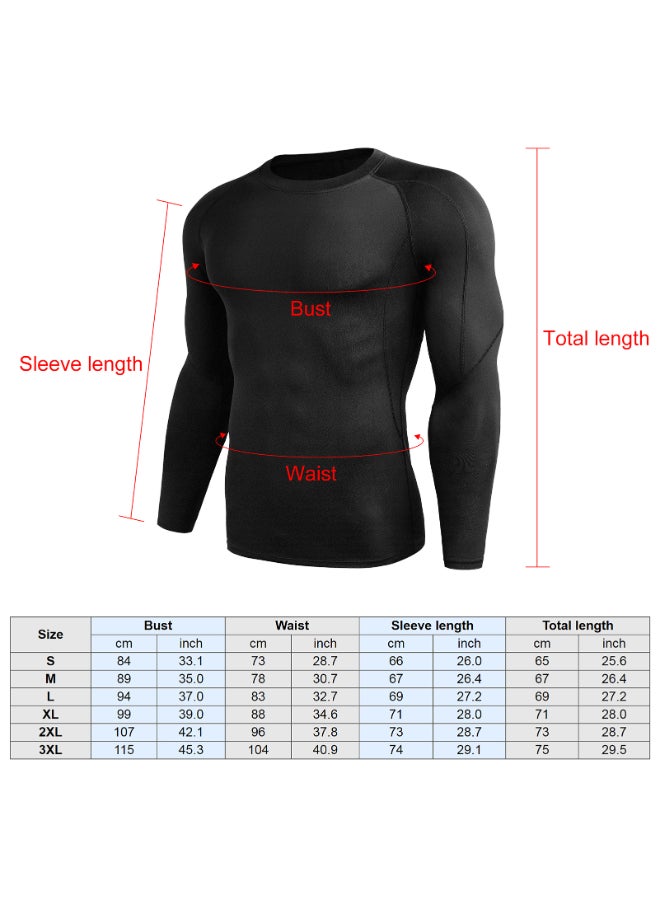 مجموعة تيشيرتات رياضية ضاغطة بأكمام طويلة من 3 قطع أسود / رمادي / أحمر - Image 2