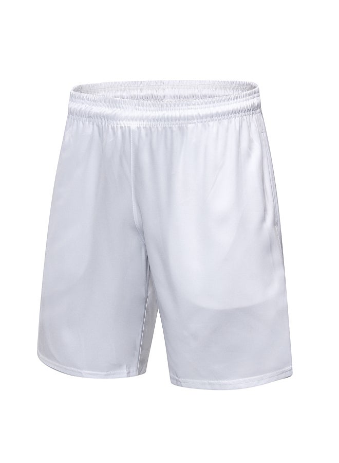 شورت رياضي جيد التهوية للتمرينات وصالات الألعاب الرياضية أبيض - Image 1
