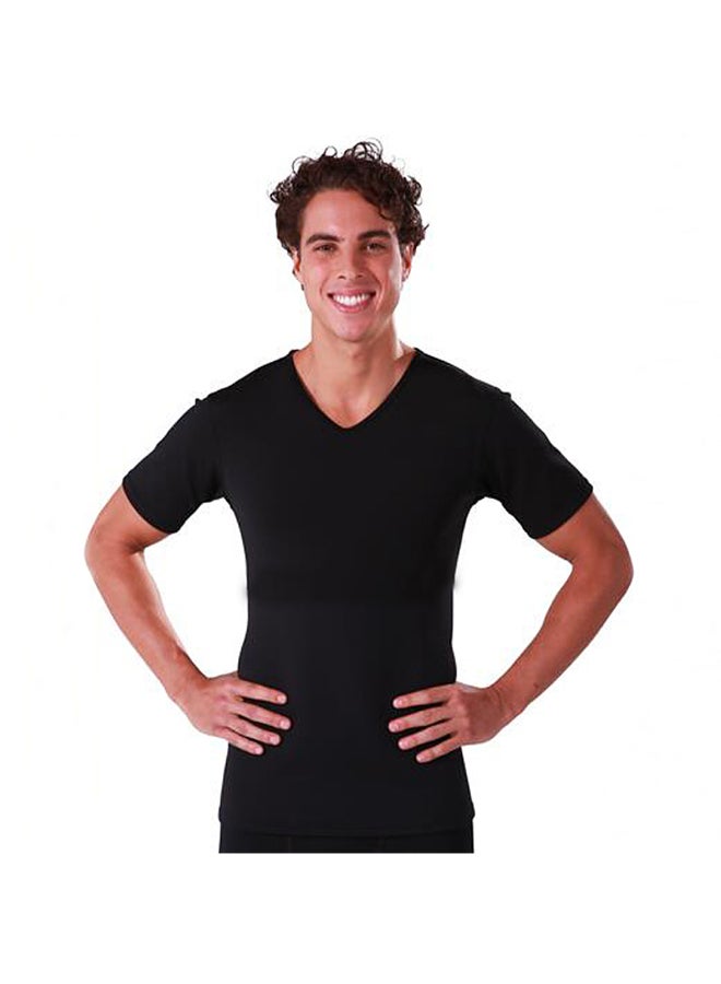 تيشيرت رياضي لتشكيل الجسم والعرق أسود - Image 1