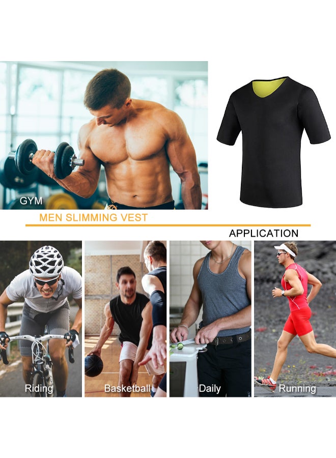 تيشيرت رياضي لتشكيل الجسم والعرق أسود - Image 5