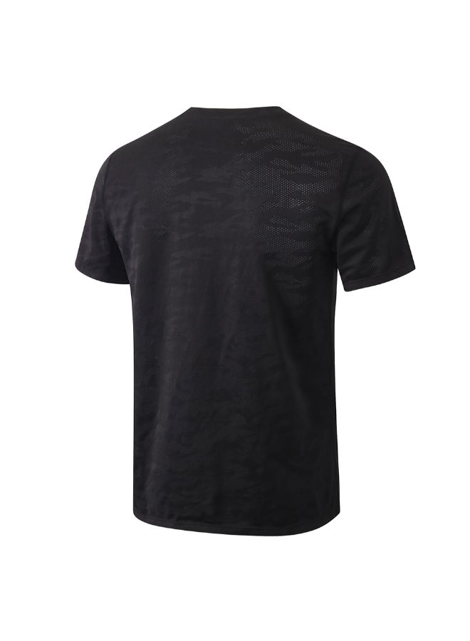 Camouflage Print Sports T-Shirt Black - Image 2