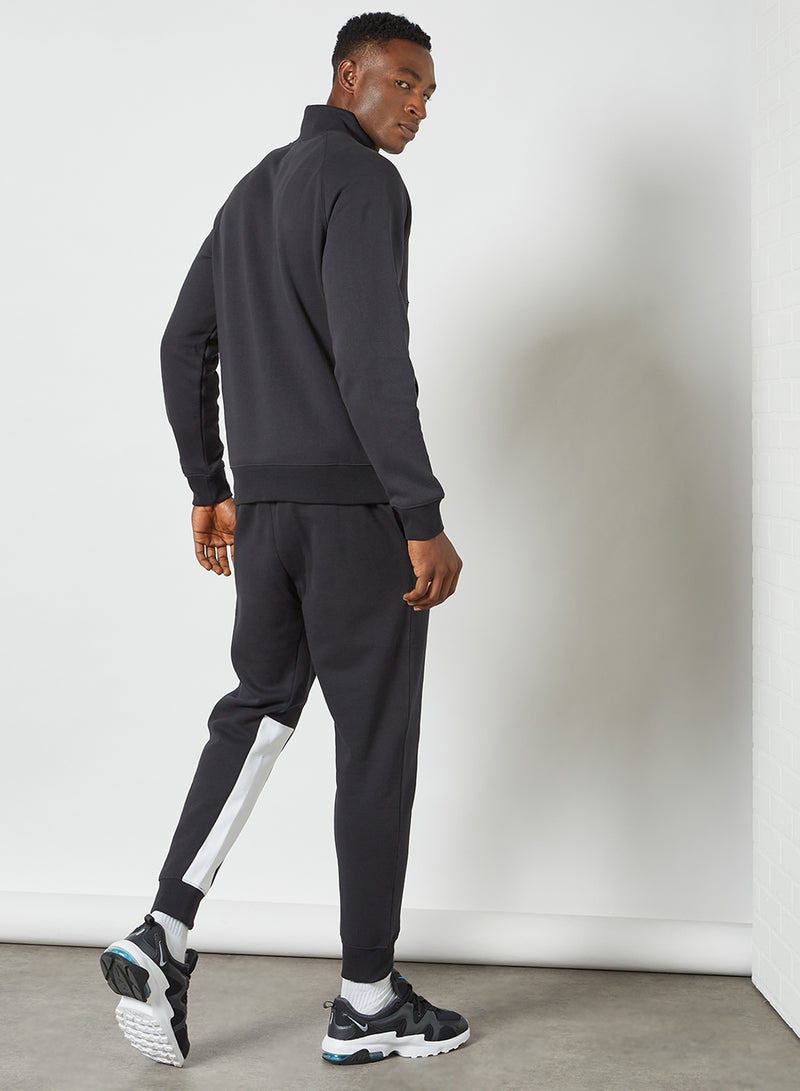 Nike - Front Zip Closure Tracksuit Set Black/Black/White/White - Image 1