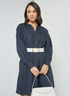 Y.A.S Popelin Puffed Sleeve Dress Sky Captain  - Image 1