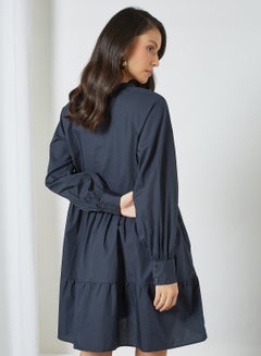 Y.A.S Popelin Puffed Sleeve Dress Sky Captain  - Image 4