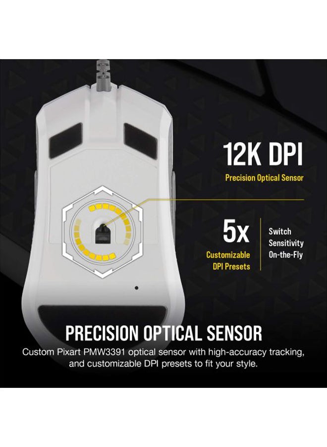 كورسير ماوس ألعاب بمقبض مريح عند الاستخدام رمادي فضي - Image 5