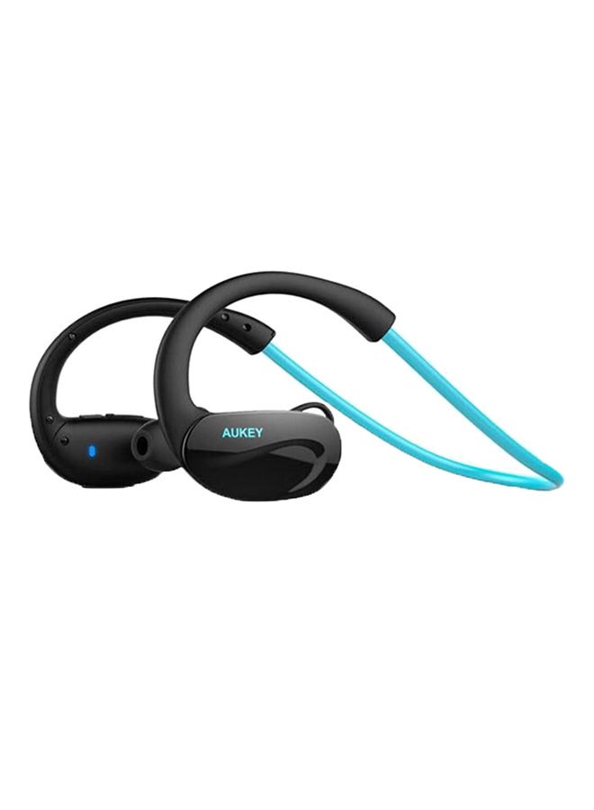 Aukey - Bluetooth Headphones, Wireless Sport Headset With Built-In Microphone, 8 Hours Playtime For Mobile Phones - Blue Black/Blue - Image 1
