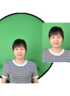 Generic Professional Round Foldable Photography Background Green/Black  - Image 2