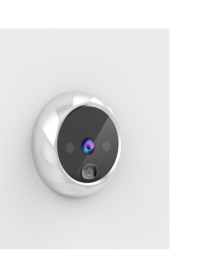 Digital Doorbell With Peephole Camera Silver/Black - Image 2