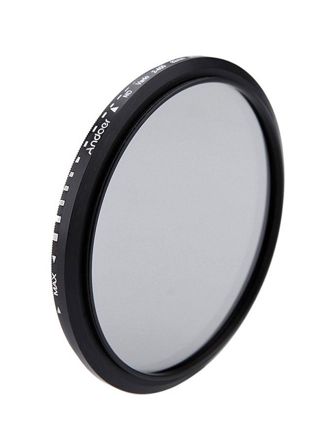 ANDOER Neutral Density Adjustable ND2 To ND400 Variable Filter 8.2cm Black/Clear  - Image 1