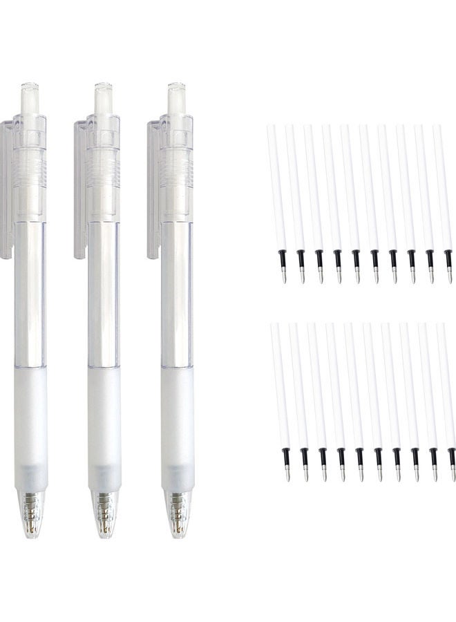 Generic 23-Piece Retractable Gel Ink Pen And Refill Set White/Clear  - Image 1