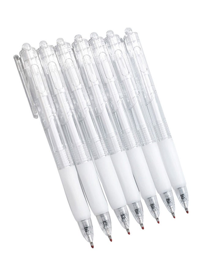 Generic 6-Piece Refillable And Retractable Gel Ink Pen Set White/Clear  - Image 1