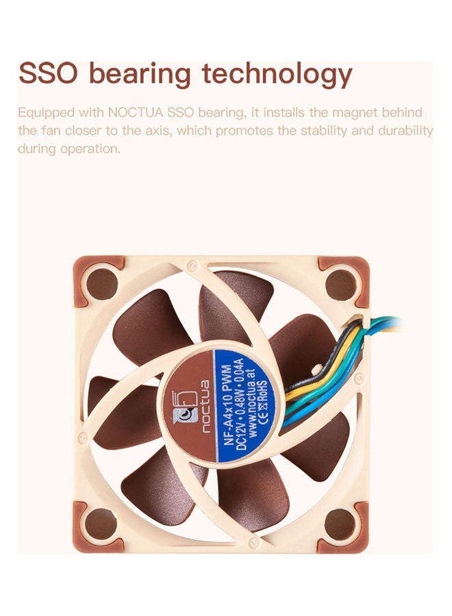 12V Noctua NF-A4x10 PWM Ultra Quiet Silent Cooling Fan for 3D Printer Beige/Brown - v1617362366/N46019662A_4