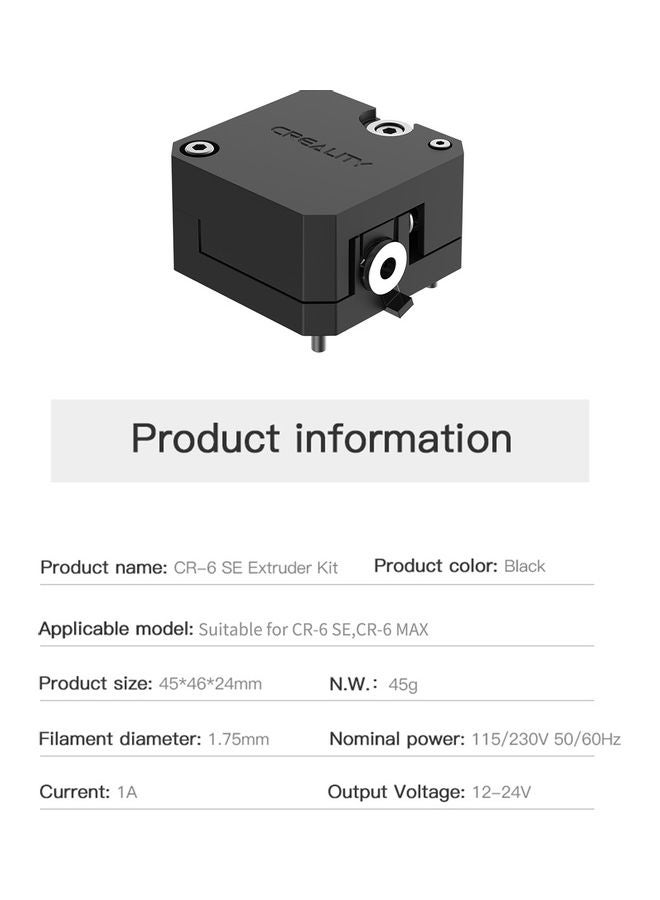 CR-6 SE Extruder Kit Compatible with Creality CR-6 SE/CR-6 MAX 3D Printer Black