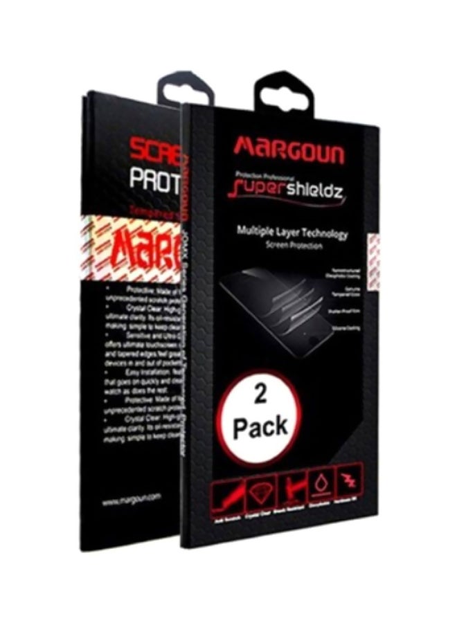 مارجون لاصقة حماية 3D سوبر شيلدز للشاشة من الزجاج المقوى لهاتف سامسونج جالاكسي M11 حزمة من قطعتين أسود/شفاف - Image 2