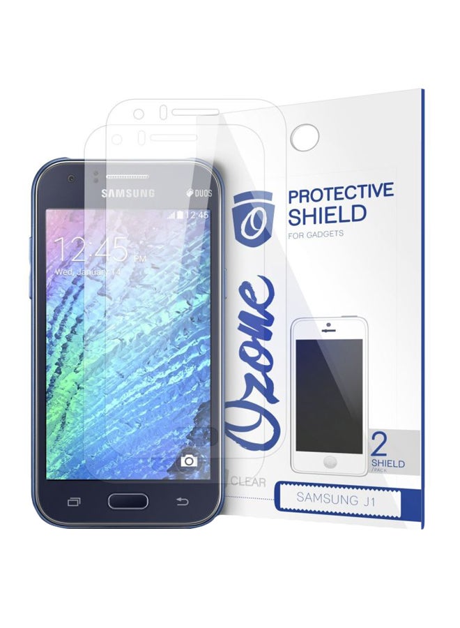 Ozone Pack Of 2 Crystal HD Screen Protector Scratch Guard For Samsung Galaxy J1 Clear