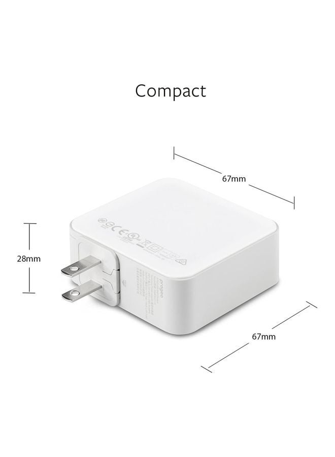 موشي شاحن جداري برو جيو بـ4 منافذ USB أبيض - Image 3