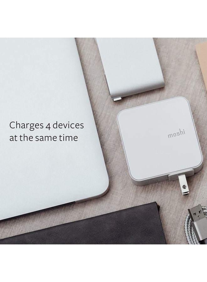 موشي شاحن جداري برو جيو بـ4 منافذ USB أبيض - Image 5