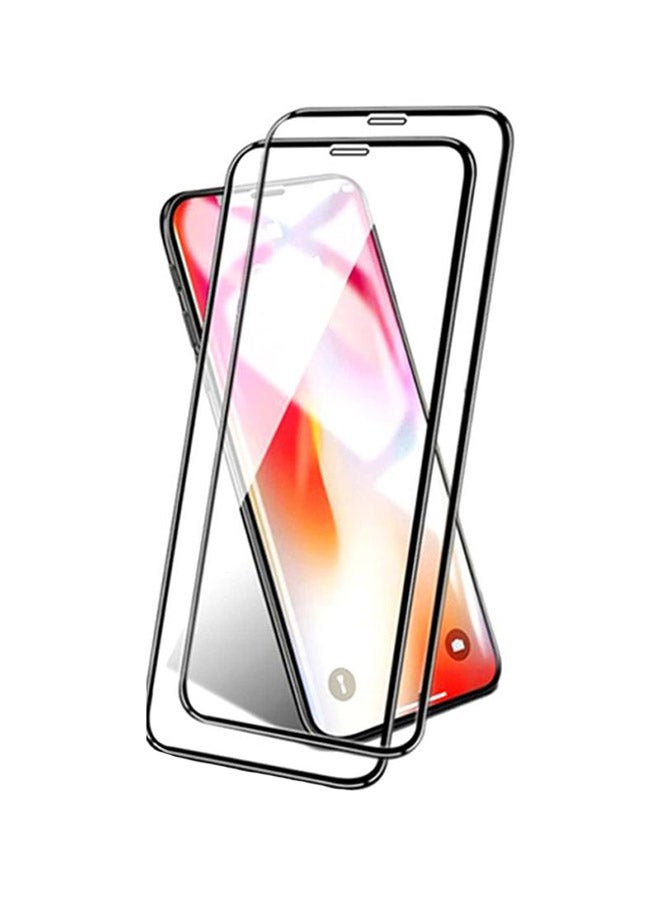 مارجون طقم لاصقات حماية للشاشة بحافة 10D مكون من قطعتين لهاتف أبل آيفون XR أسود/شفاف - Image 1