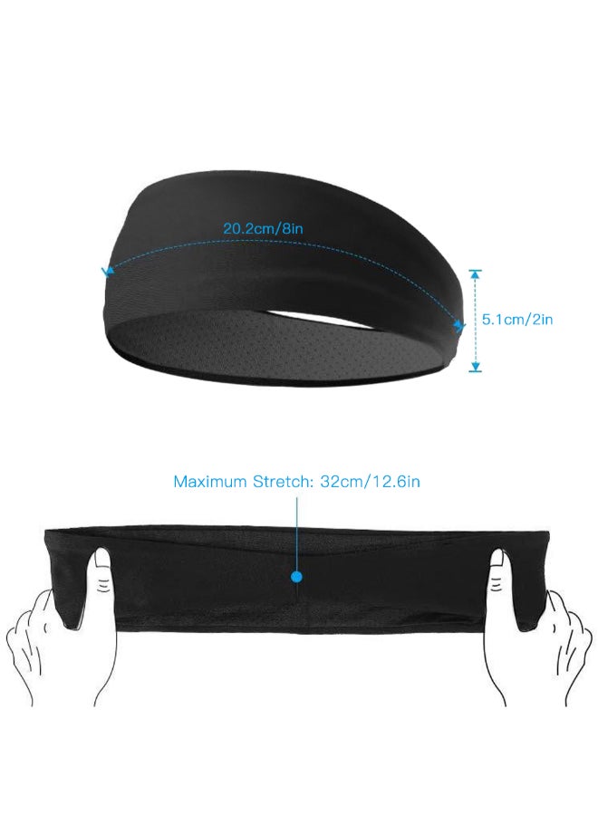 Generic Elastic Anti-Slip Sport Headband Black/Grey  - Image 4