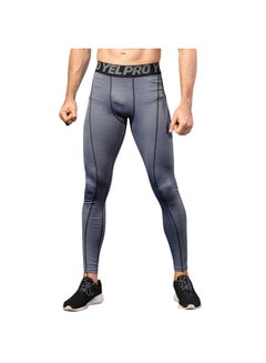 Generic 2-Piece Quick Dry Stretchable Bodycon Workout Leggings Set Black/Grey  - Image 4