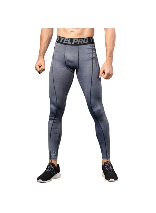2-Piece Quick Dry Stretchable Bodycon Workout Leggings Set Black/Grey - Image 4