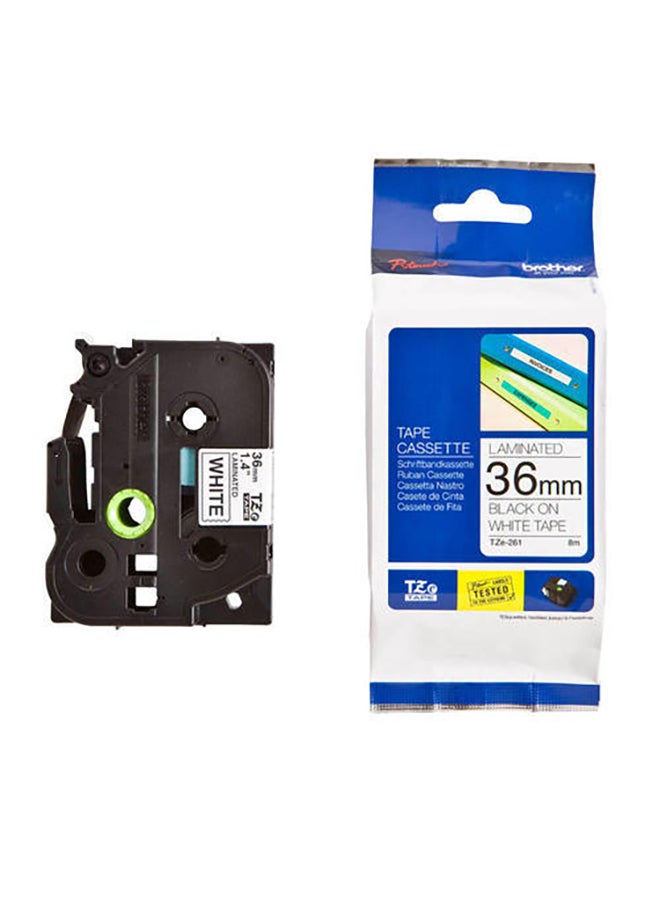 brother Tze261 Tape 36 Mm/White Black/White - Image 3