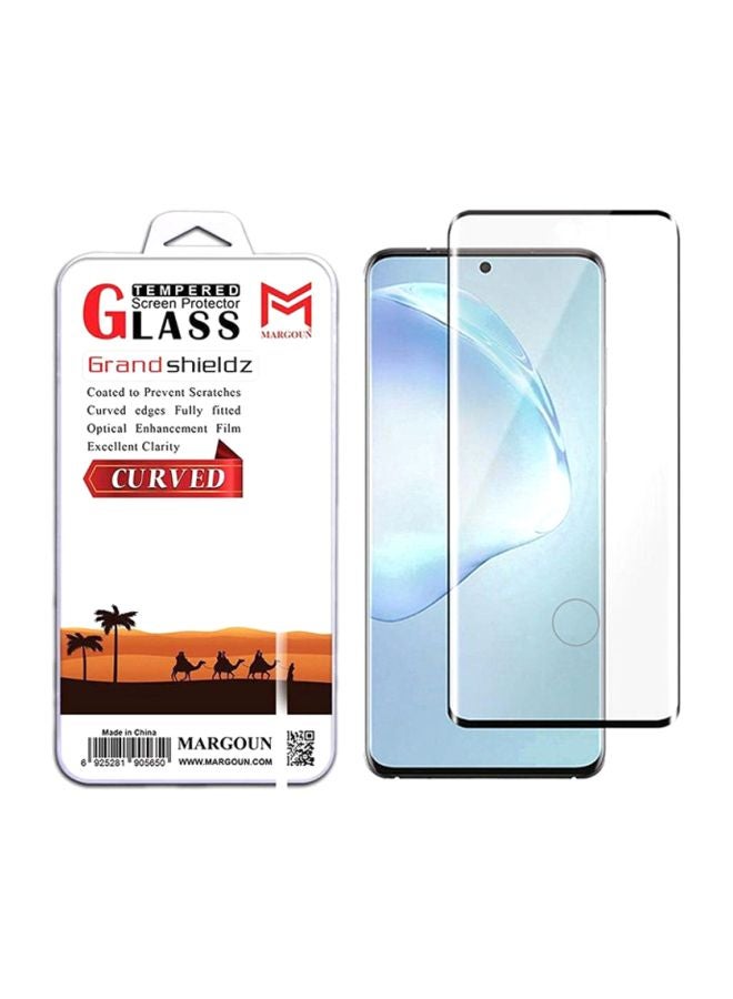 MARGOUN - Tempered Glass Screen Protector For Samsung Galaxy S20 Plus Black/Clear - Image 1