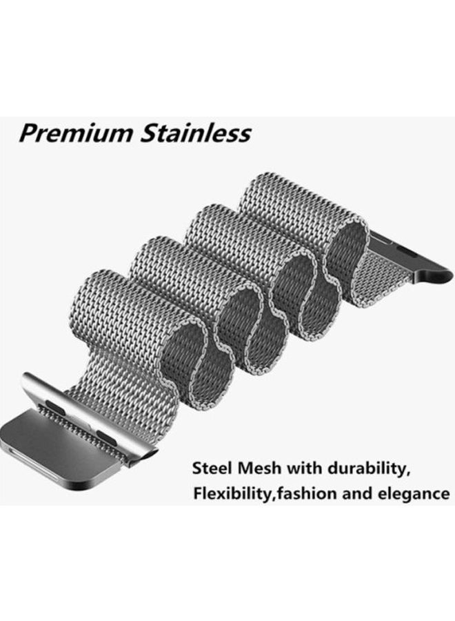 MARGOUN Stainless Steel Milanese Wrist Band For Apple Watch 38 mm Silver - Image 2