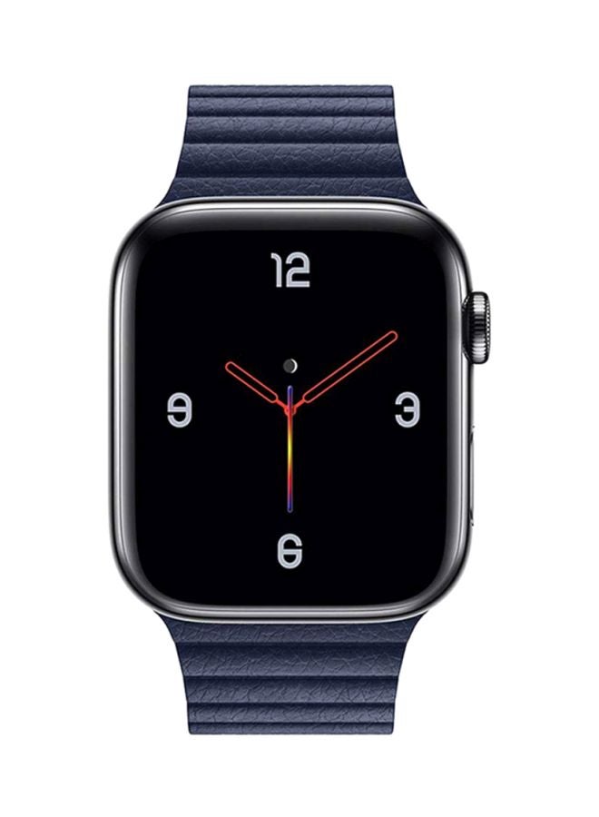 Ozone - Magnetic Leather Strap For Apple Watch 44Mm Series 4 / 42Mm Series 3 / 2 / 1 Dark Blue Dark Blue - Image 1