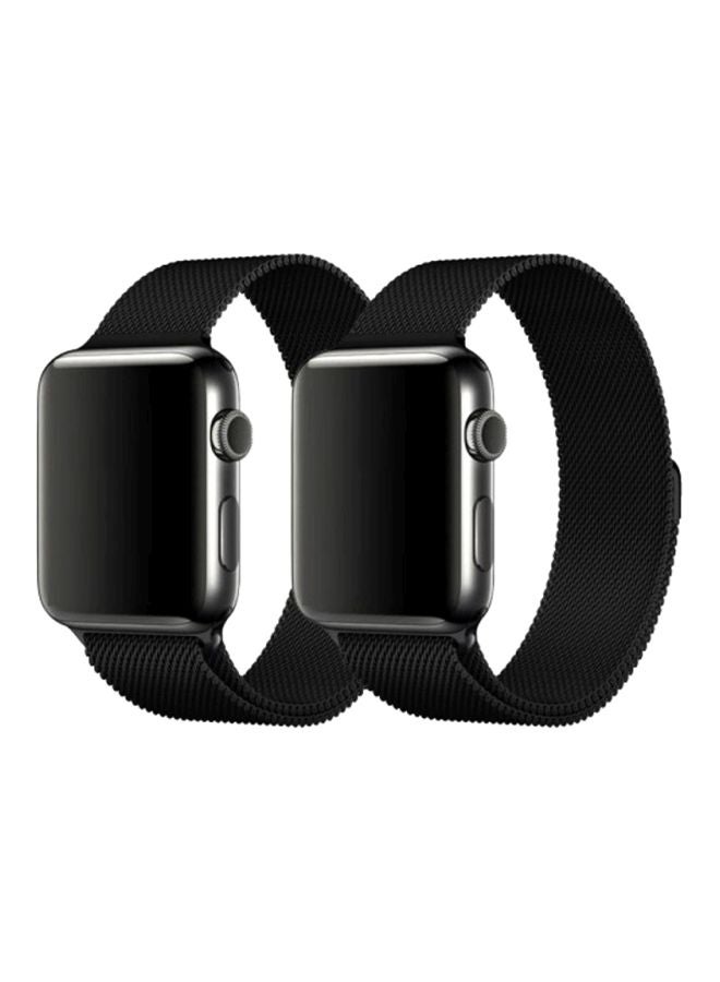 MARGOUN - 2-Piece Replacement Band For Apple Watch 42/44mm Black - Image 1