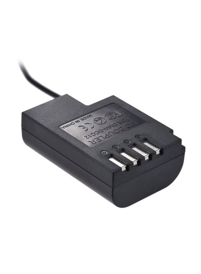 ANDOER - Coupler Cable Dummy Battery Adapter For Panasonic DMC-GH5/GH4/GH3 Black - Image 1