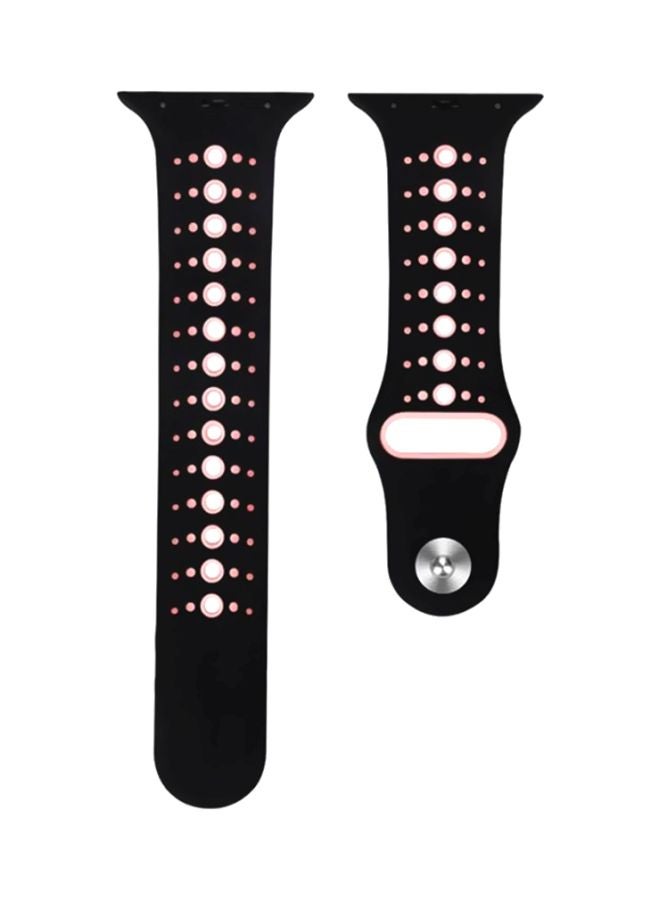 LNKOO Replacement Band For Apple Watch Series 1/2/3/4 Black/Pink - Image 1
