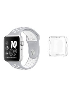 Nike Design Sports Silicone Wrist Band with a Protective TPU Case For Apple Watch 38-40mm Grey/White