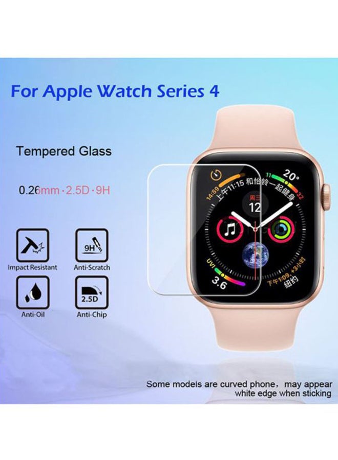 Voberry - 3-Piece Tempered Glass Screen Protector Film For Apple Watch Series 4 44mm Clear - Image 1