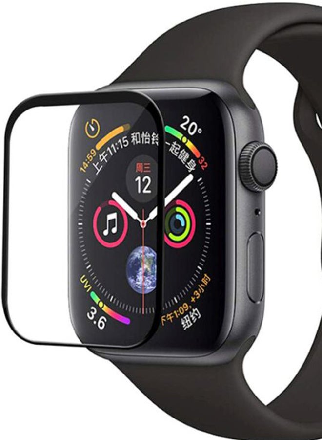 أوزون لاصقة حماية للشاشة لساعة أبل من السلسلة 3/5 قياس 44 مم شفاف/ أسود - Image 2