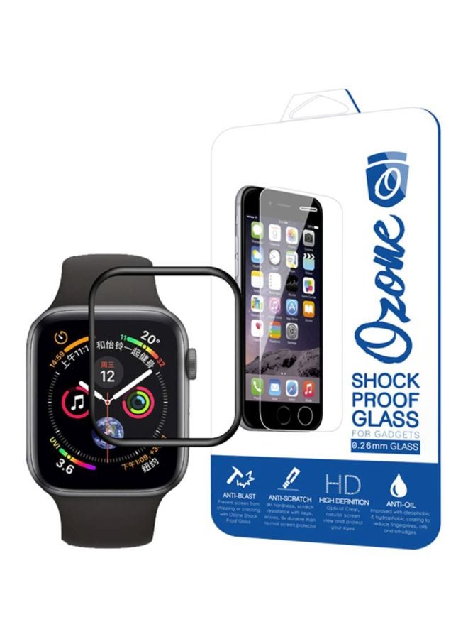 أوزون لاصقة حماية للشاشة لساعة أبل من السلسلة 3/5 قياس 44 مم شفاف/ أسود - Image 3