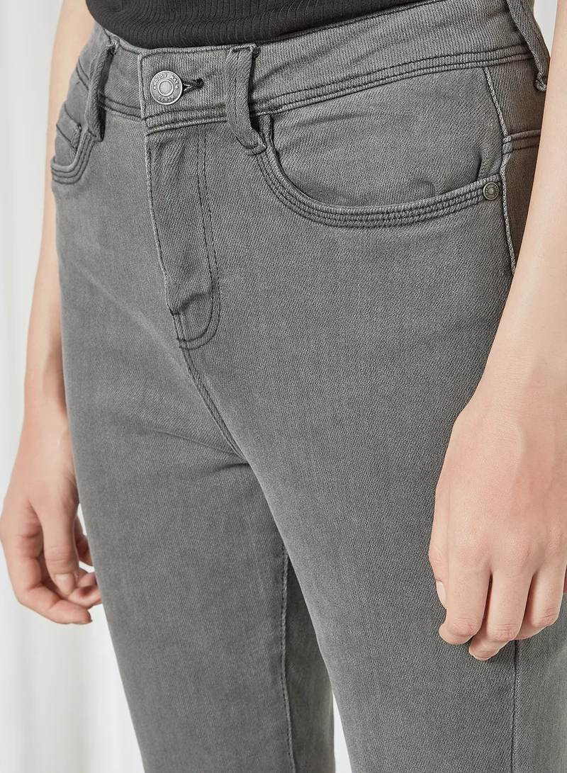 NOISY MAY Ankle Length Jeans Medium Grey Denim