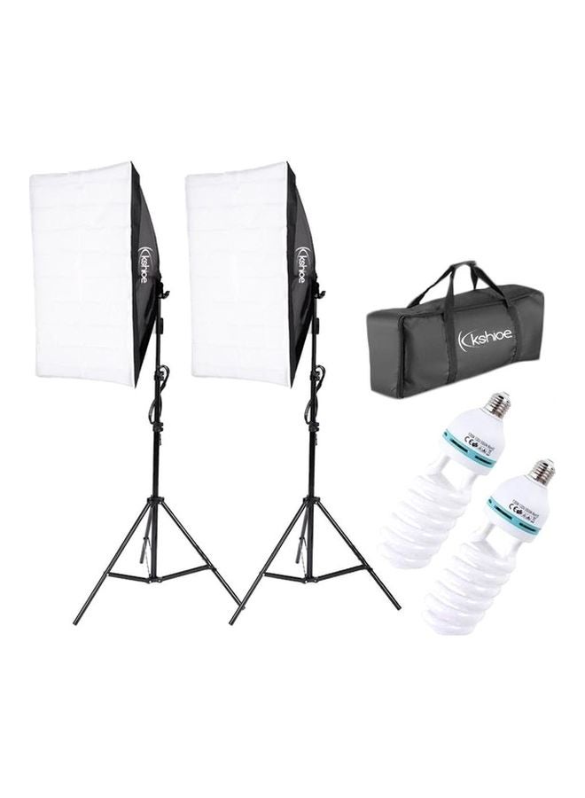 أندوير عدة إضاءة وسوفت بوكس للتصوير الفوتوغرافي بالأستوديو أسود/ أبيض - Image 1