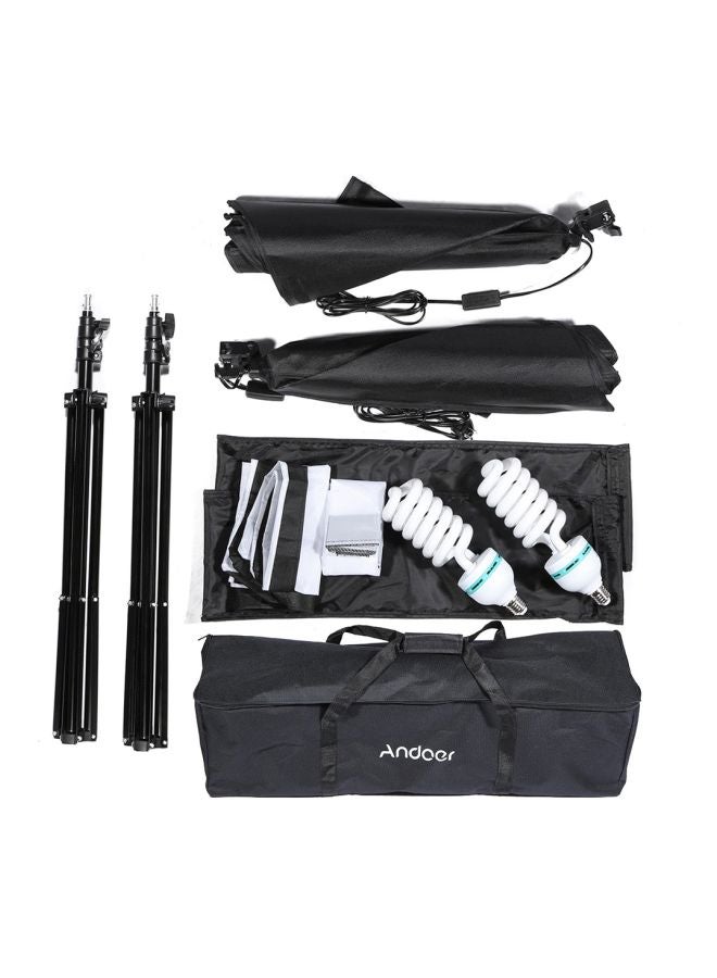 أندوير عدة إضاءة وسوفت بوكس للتصوير الفوتوغرافي بالأستوديو أسود/ أبيض - Image 3