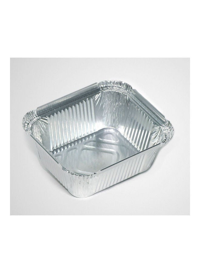 20-Piece Disposable Rectangle Containers With Lids Silver 125.6grams - Image 3