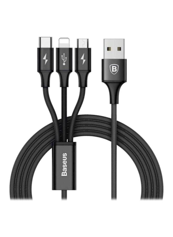 Baseus 3-In-1 Rapid Series Charging Cable Black/Silver - Image 1