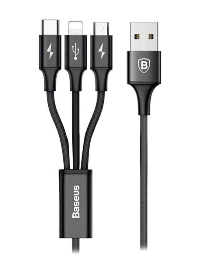 Baseus 3-In-1 Rapid Series Charging Cable Black/Silver - Image 5