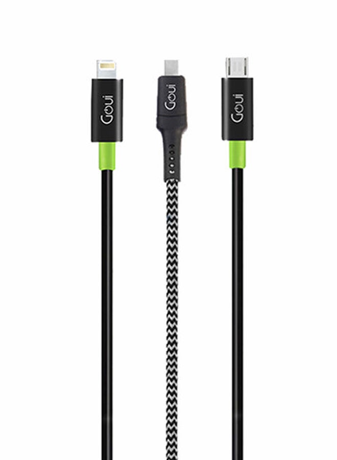 جوي باور بنك إيكون 10 بسعة 10000 مللي أمبير ساعة مع شاحن سيارة فايبر-إم/كابل Lightening/كابل Type-C/كابل مايكرو USB أسود/أخضر - Image 3