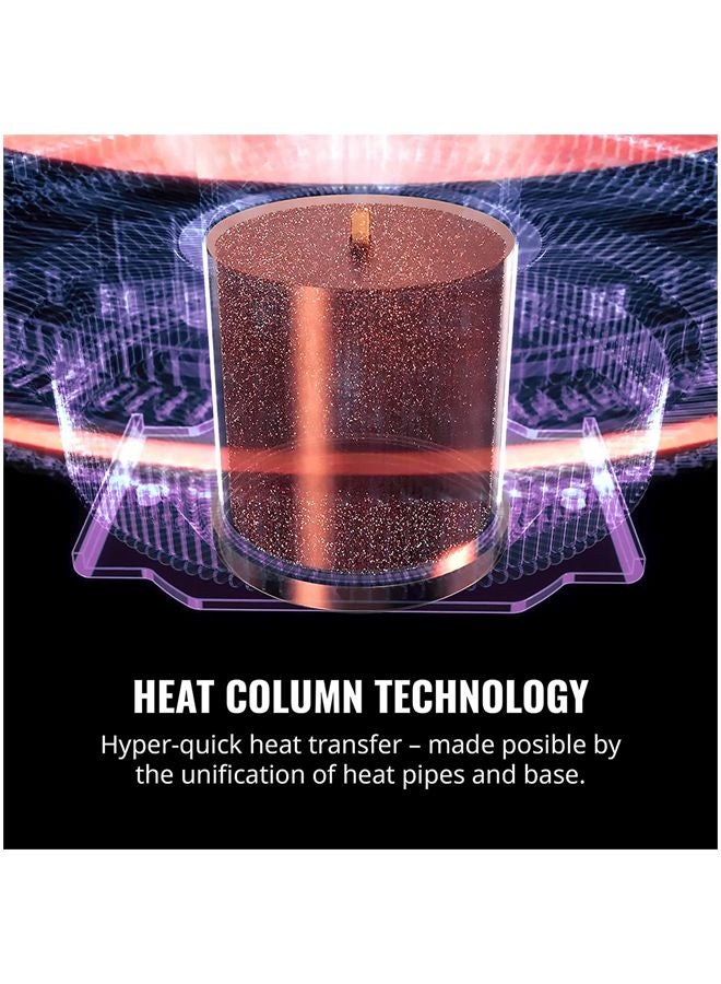 COOLER MASTER G100M RGB Low Profile CPU Air Cooler Copper Heat Column Technology Ring and Fan Black/Purple/Silver  - Image 5