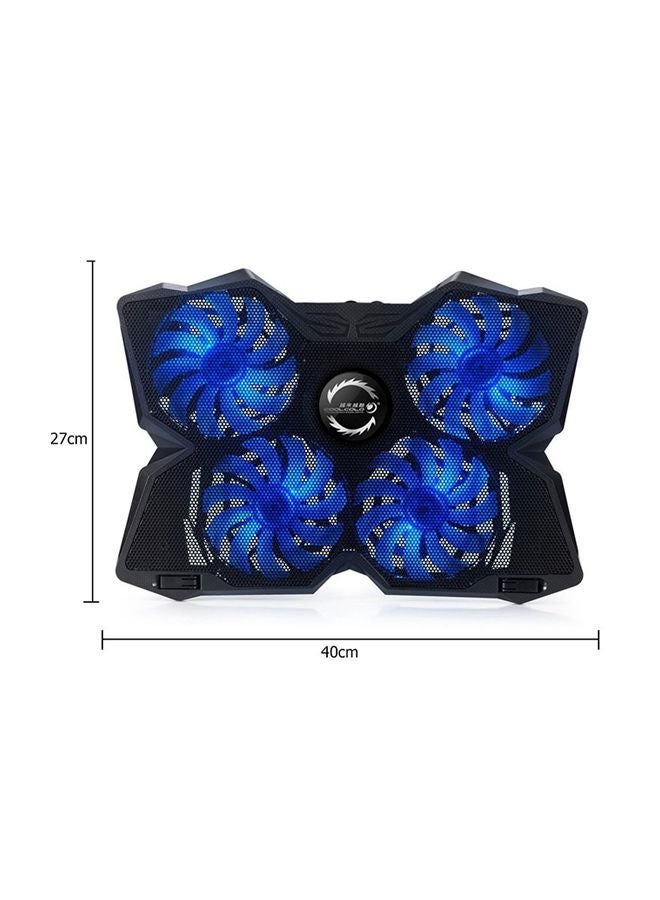 COOLCOLD - Laptop Cooling Pad Radiator With Led Four Fans Blue/Black - Image 1