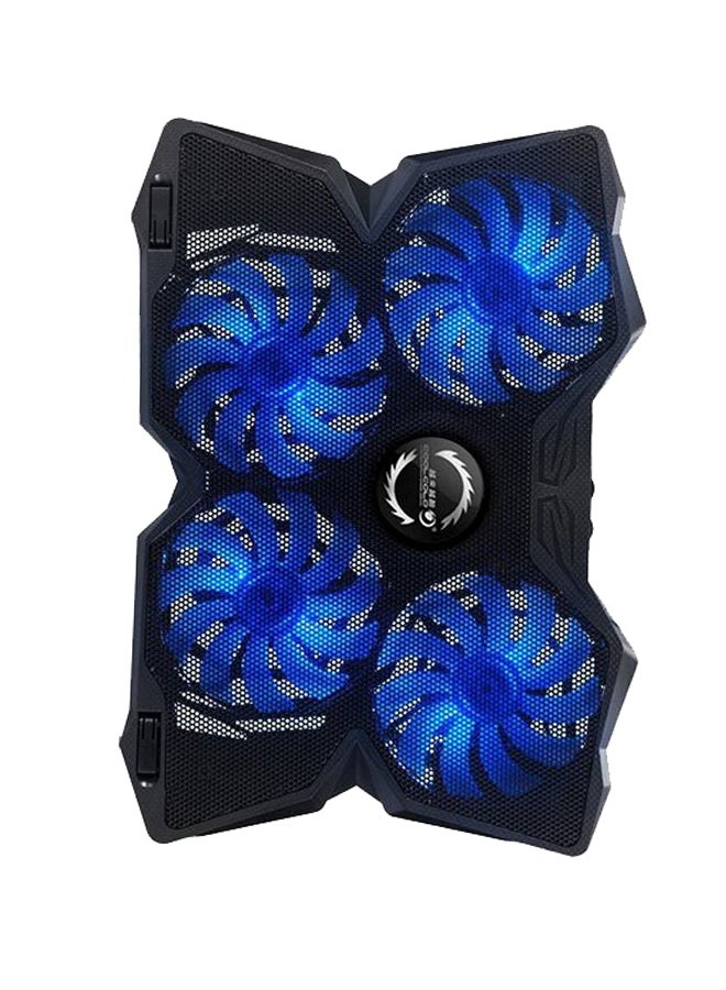 COOLCOLD - Laptop Cooling Pad Radiator With Led Four Fans Blue/Black - Image 1