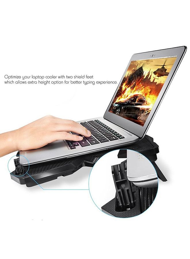 COOLCOLD - Laptop Cooling Pad Radiator With Led Four Fans Blue/Black - Image 1