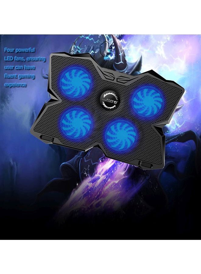 COOLCOLD - Laptop Cooling Pad Radiator With Led Four Fans Blue/Black - Image 1